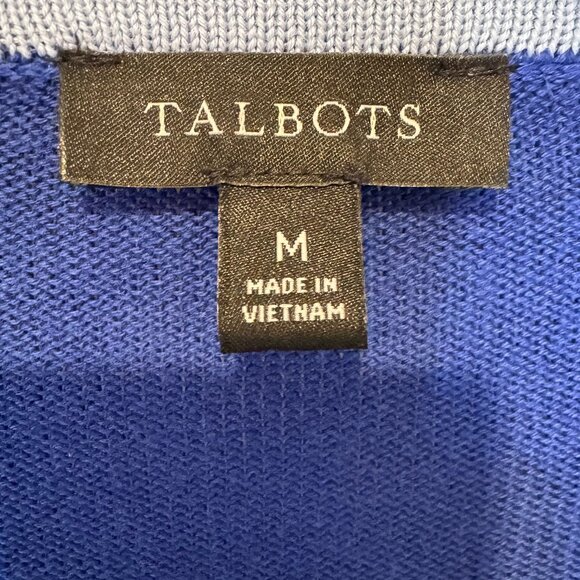Talbots Women's Royal Blue V-Neck Button Down Cardigan Medium - Picture 2 of 7